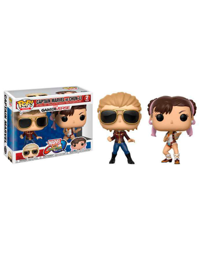 Detalhes do produto pop marvel 2 pack  capt marvel vs chun li 22767
