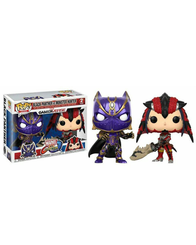 Detalhes do produto pop marvel 2 pack  bk panther vs mos hunter 22780