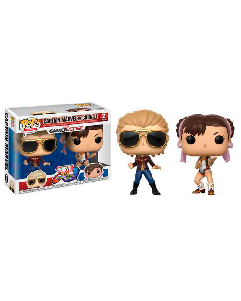 pop marvel 2 pack  capt marvel vs chun li 22767